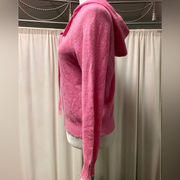 MINNIE ROSE 100% cashmere oversized frayed edge hoodie sweater - Picture 2 of 12